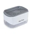 Cheer Collection Soap Dispensing Sponge Holder In White