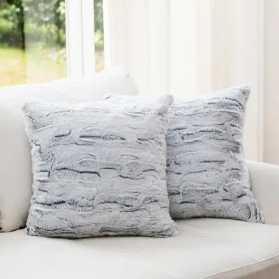 Cheer Collection Square Faux Fur Pillow Cover & Insert
