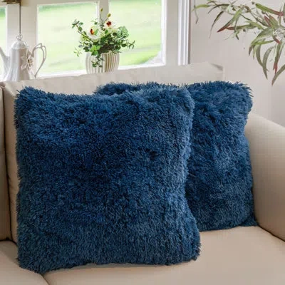 Cheer Collection Square Pillow Cover & Insert In Navy