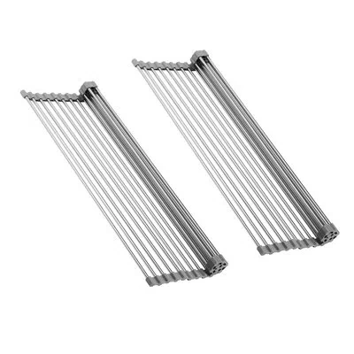 Cheer Collection Stainless Steel Over The Sink Dish Rack In Silver