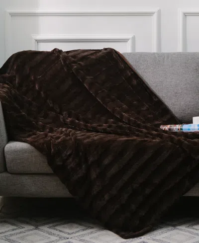 Cheer Collection Textured Decorative Throw, 108" X 88" In Brown