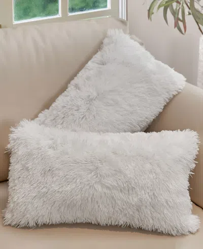 Cheer Collection Textured Fluffy Decorative Pillow, 12" X 20" In Multi
