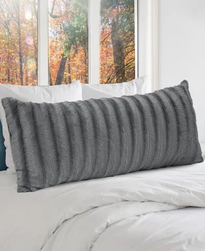 Cheer Collection Textured Long Decorative Pillow, 18" X 40" In Gray