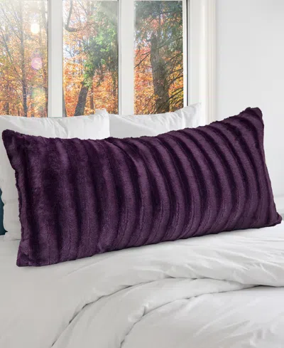 Cheer Collection Textured Long Decorative Pillow, 18" X 40" In Purple