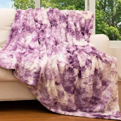 Cheer Collection Throw Blanket In White;purple