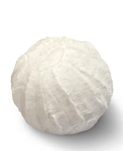 Cheer Collection Ultra Soft Ball Decorative Pillow, 10" X 10" In White