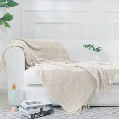 Cheer Collection Ultra Soft Knit Throw In Taupe