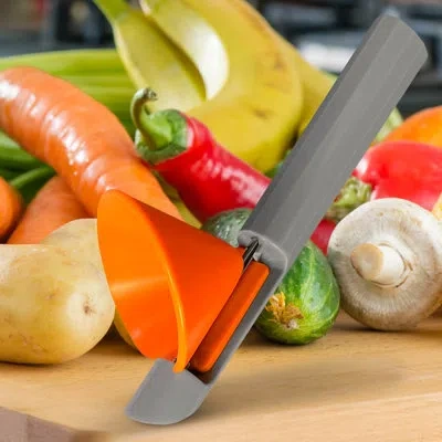 Cheer Collection Vegetable Peeler And Spiralizer In Orange;gray