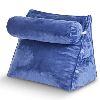 Cheer Collection Velour Bolster Pillow Cover & Insert In Navy