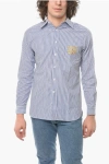 Cheerfool Awning Striped Shirt With Embroidery On The Breast Pocket