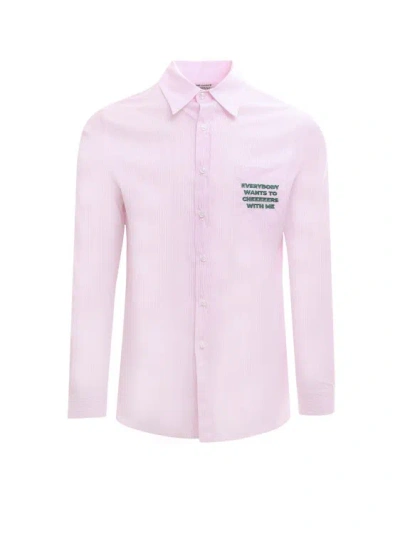 Cheerfool Striped Cotton Shirt In Pink