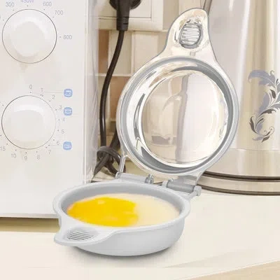 Chef Buddy Microwave Egg Maker - Holds Up To Two Eggs And Cooks In 45 Seconds - Cooking Utensil In White