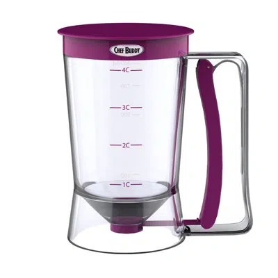 Chef Buddy Pancake Batter Dispenser - Batter Dispenser With Squeeze Handle For Waffles, Muffins, And Crepes - K In Clear