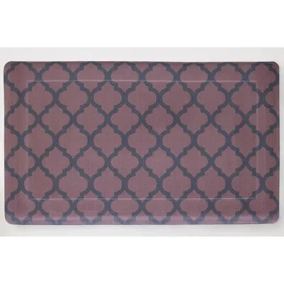 Chef Gear Comfort Quatrefoil Kitchen Mat In Red,black