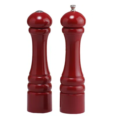 Chef Specialties - 10600 - Autumn Hues - 10 Inch - Pepper Mill And Salt Shaker Set - Candy Apple In Red