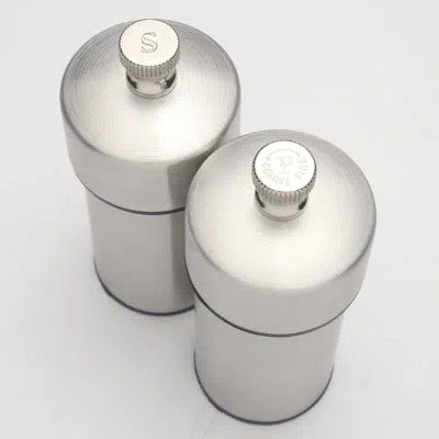 Chef Specialties Futura Salt And Pepper Grinder Set In Brushed Stainless Steel