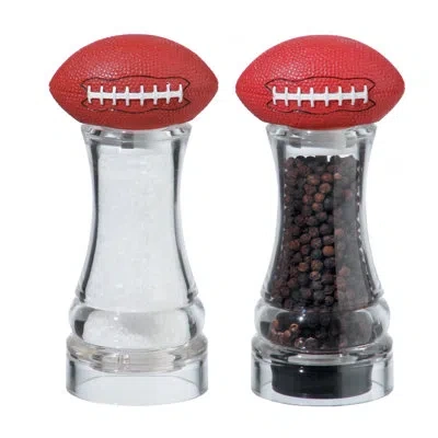 Chef Specialties Gameday Football Salt And Pepper Grinder Set In Clear