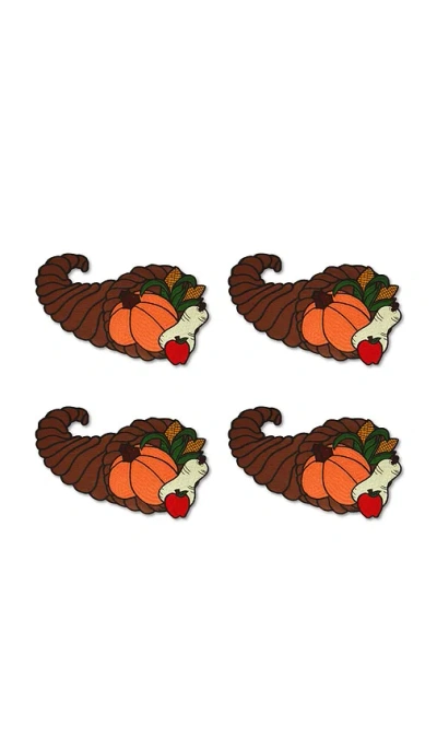 Chefanie Cornucopia Cocktail Napkins In Orange