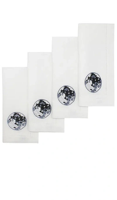 Chefanie Disco Ball Dinner Napkins Set Of 4 In N,a