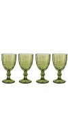 Chefanie Green Stem Glasses Set Of 4 In Green