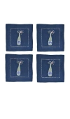 Chefanie Midnight Champagne Cocktail Napkins In Navy