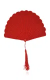 Chefanie Set-of-four Fan Linen Cocktail Napkin In Red