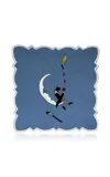 Chefanie Set-of-four Man On The Moon Linen Cocktail Napkin In Blue