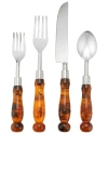 Chefanie Tortoise Bistro Flatware Set In Burnt Orange