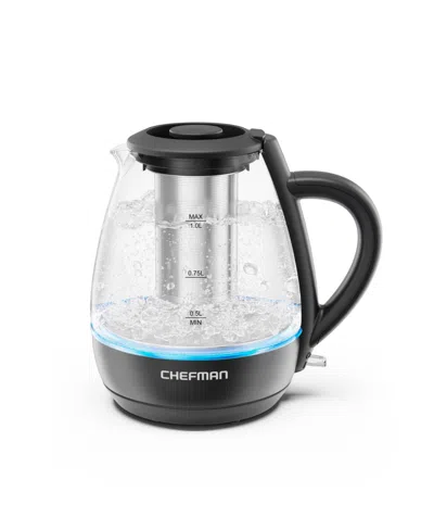 Chefman 1 Liter Electric Kettle With Removable Lid Tea Infuser In Black