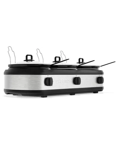 Chefman 2.5-quart Each Triple Slow Cooker And Buffet Server In Multi