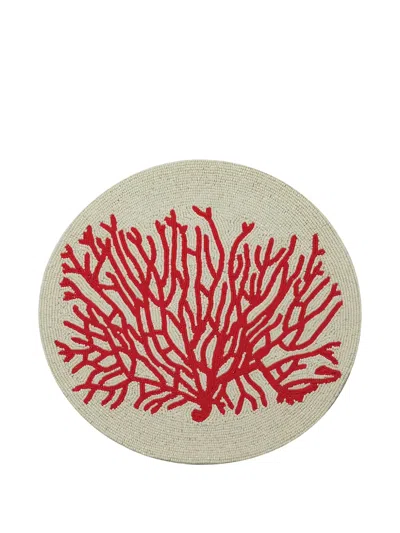 Chehoma Coral-motif Placemat In Neutral