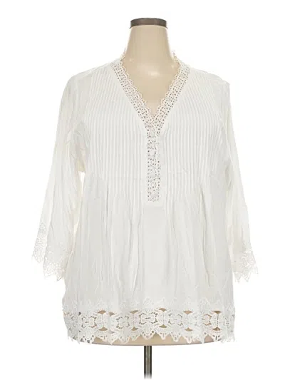 Pre-owned Chelsea & Theodore 3/4 Sleeve Blouse In Black