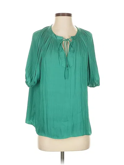 Pre-owned Chelsea & Theodore 3/4 Sleeve Blouse In Blue