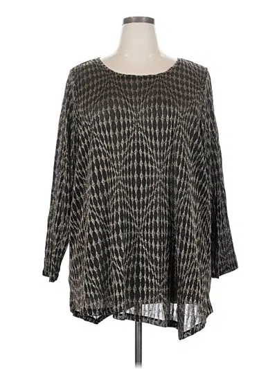 Pre-owned Chelsea & Theodore 3/4 Sleeve Blouse In Gray