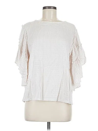 Pre-owned Chelsea & Theodore 3/4 Sleeve Blouse In Ivory