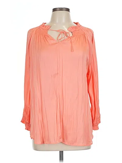 Pre-owned Chelsea & Theodore 3/4 Sleeve Blouse In Pink
