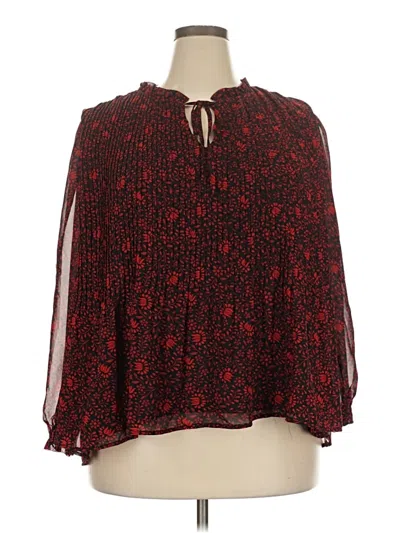 Pre-owned Chelsea & Theodore 3/4 Sleeve Blouse In Red