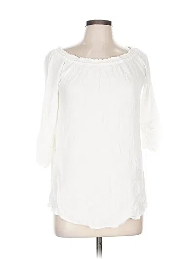 Pre-owned Chelsea & Theodore 3/4 Sleeve Blouse In White