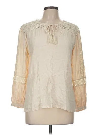 Pre-owned Chelsea & Theodore 3/4 Sleeve Blouse In White