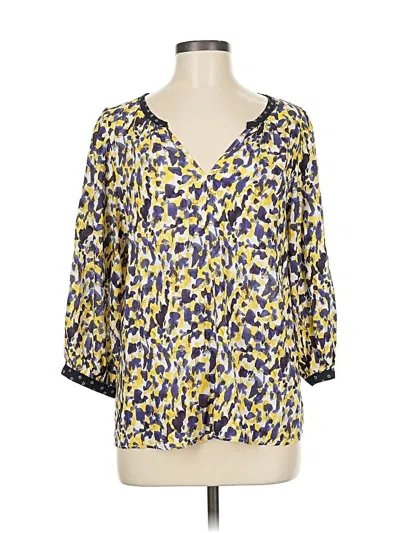 Pre-owned Chelsea & Theodore 3/4 Sleeve Blouse In Yellow
