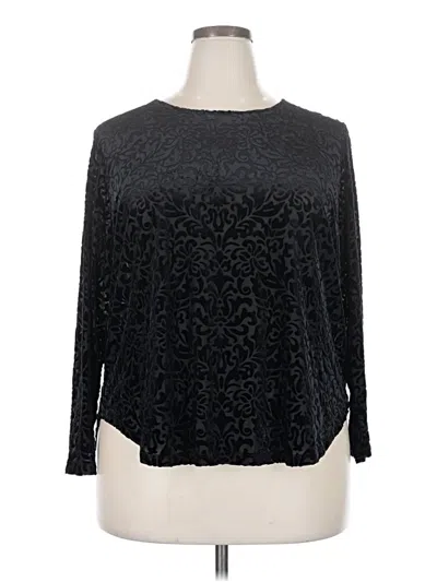 Pre-owned Chelsea & Theodore 3/4 Sleeve Top Black Boatneck Tops