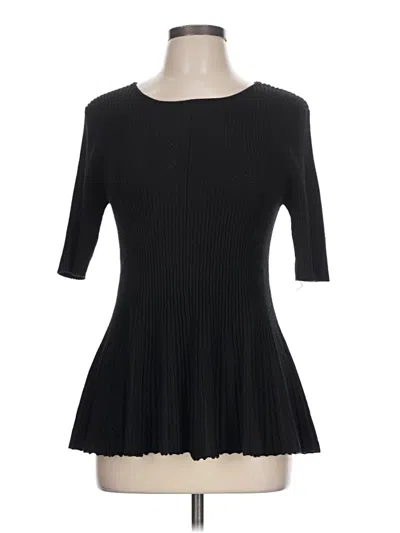 Pre-owned Chelsea & Theodore 3/4 Sleeve Top Black Boatneck Tops