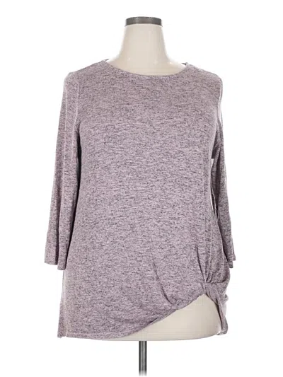 Pre-owned Chelsea & Theodore 3/4 Sleeve Top Gray Boatneck Tops