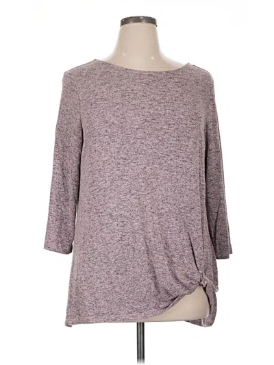 Pre-owned Chelsea & Theodore 3/4 Sleeve Top Gray Boatneck Tops