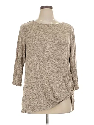 Pre-owned Chelsea & Theodore 3/4 Sleeve Top Gray Boatneck Tops