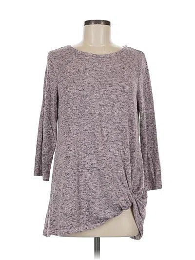 Pre-owned Chelsea & Theodore 3/4 Sleeve Top Gray Crew Neck Tops