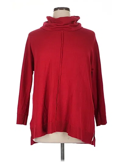 Pre-owned Chelsea & Theodore 3/4 Sleeve Turtleneck In Red