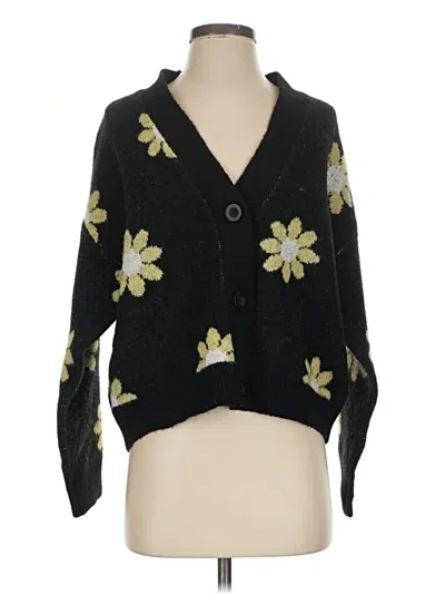 Pre-owned Chelsea & Theodore Cardigan Sweater In Black