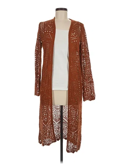 Pre-owned Chelsea & Theodore Cardigan Sweater In Brown