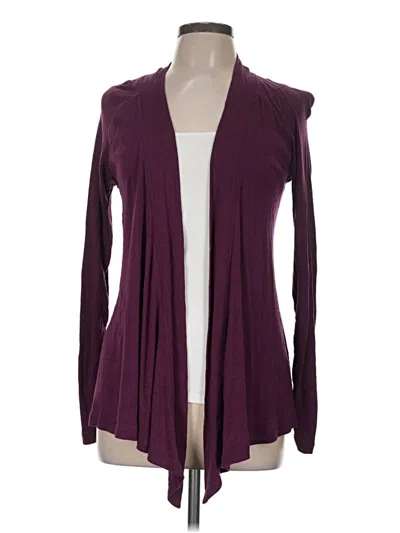 Pre-owned Chelsea & Theodore Cardigan Sweater In Burgundy
